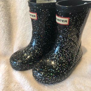 Hunter Rain Boots For Toddlers Black Glitter